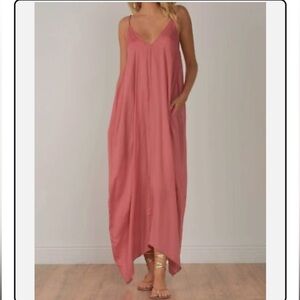 Elan Pink and White patterned Maxi Dress